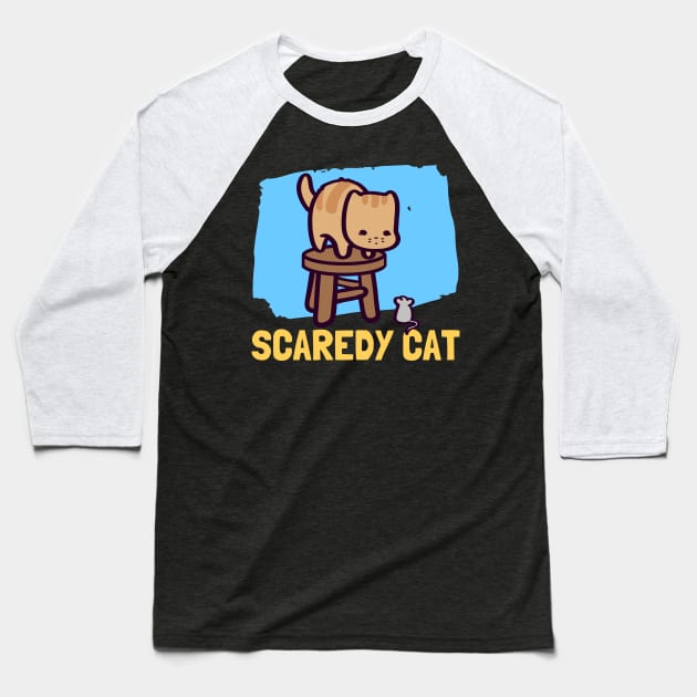 Scaredy Cat Baseball T-Shirt by ThumboArtBumbo